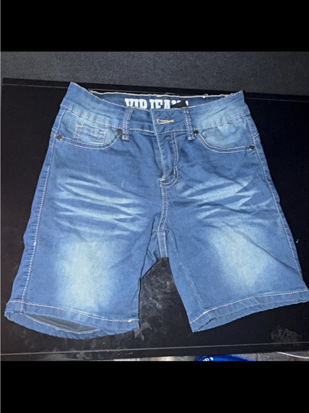 VIP Men's Distressed Blue Denim Jean Shorts